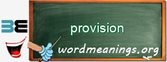 WordMeaning blackboard for provision